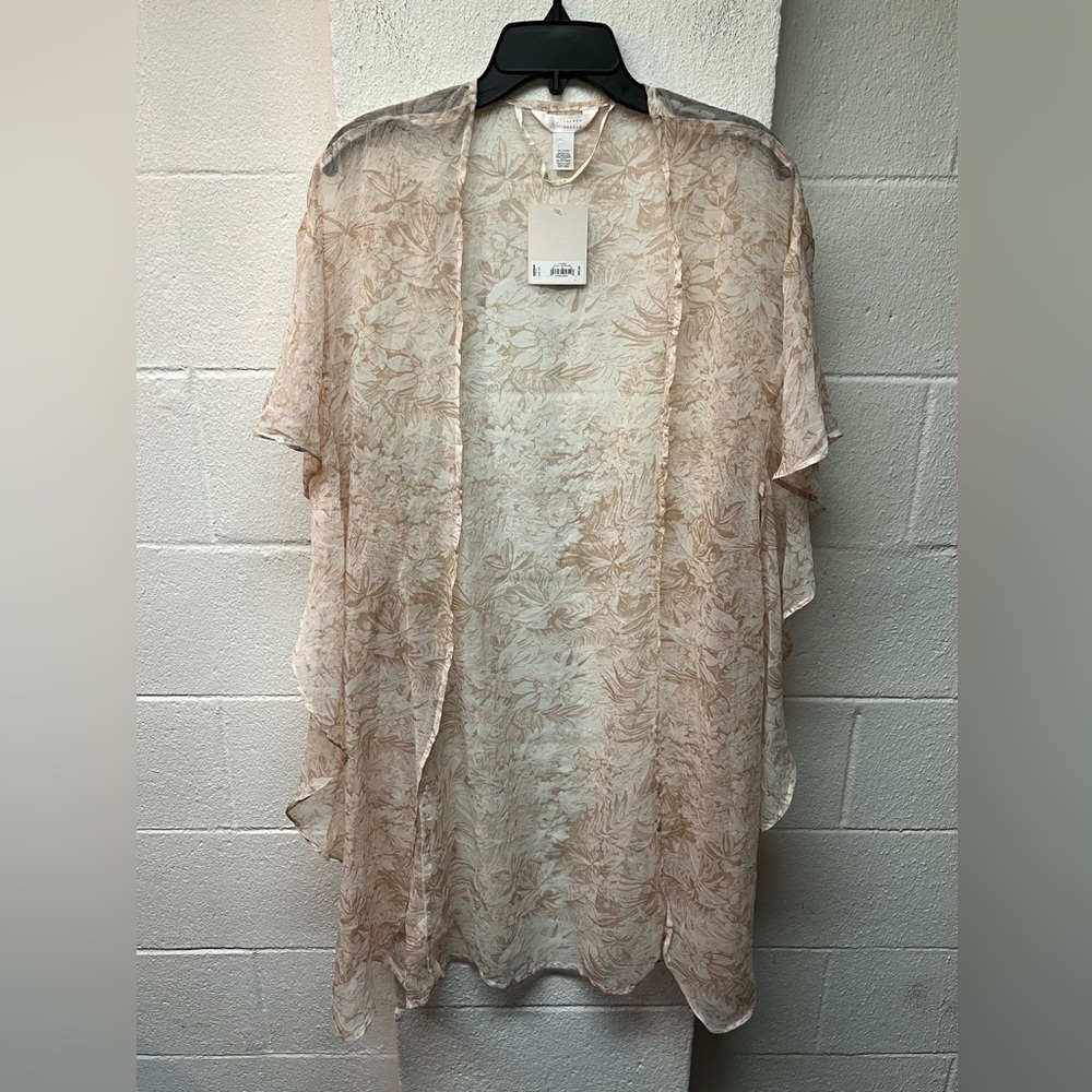 LC Lauren Conrad Beige Floral Kimono